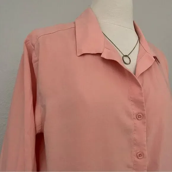 Peach Button and Front Tie Top - Picture 3 of 5